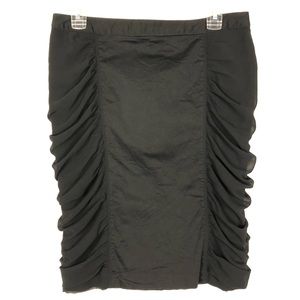 Nicole Miller Black Ruched Pencil Skirt